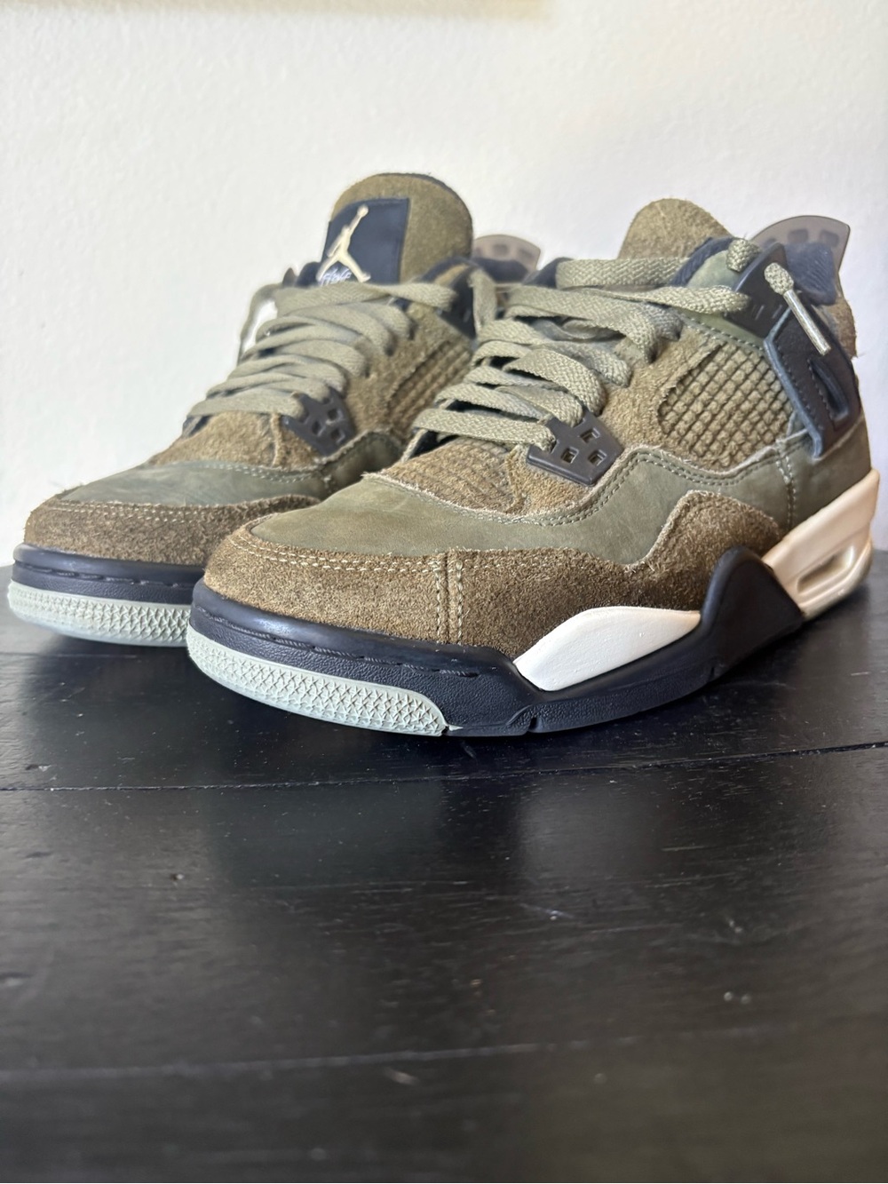 Nike Air Jordan 4 YOUTH Sneakers - Olive/Black